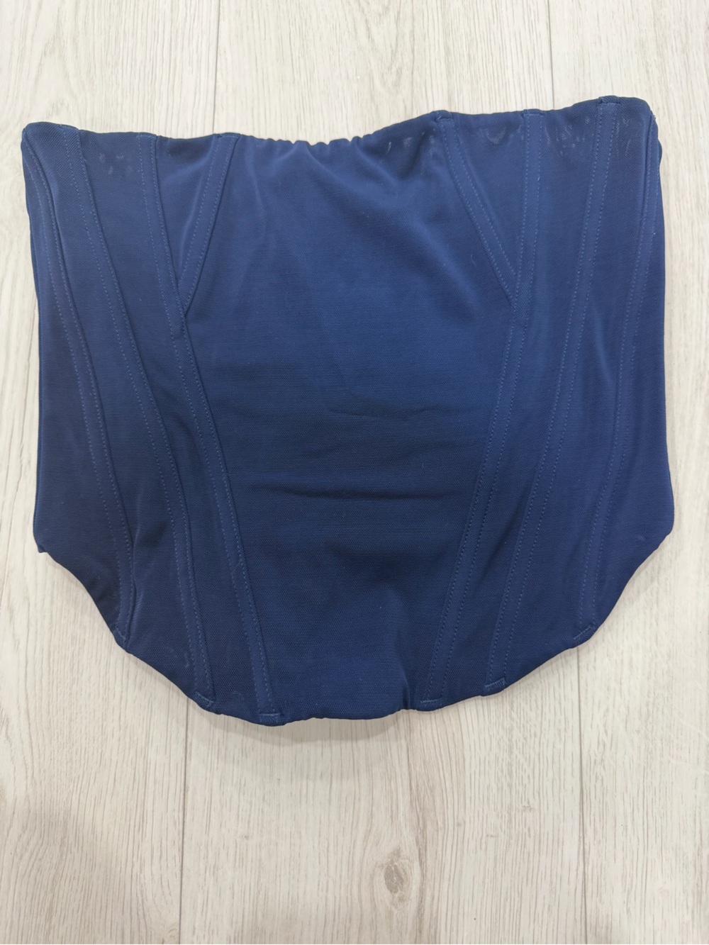 WHITE FOX blue boned zip-up corset